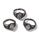 Natural Quartz Crystal Horse Eye Adjustable Rings(RJEW-K271-05R-14)-1