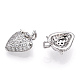 Rhodium Plated 925 Sterling Silver Micro Pave Cubic Zirconia Charms(STER-T004-60P)-2