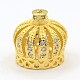 CZ Jewelry Brass Micro Pave Cubic Zirconia Bead Caps(ZIRC-M025-01G)-1