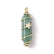 Natural Green Aventurine Copper Wire Wrapped Pendants(PALLOY-JF02535-05)-3