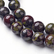 Chapelets de perle en jaspe de sang de dragon naturel(X-G-G957-24-10mm)-1