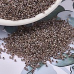 MIYUKI Delica Beads, Cylinder, Japanese Seed Beads, 11/0, Transparent Inside Colours Rainbow, (DB1749) Cocoa Lined Opal AB, 1.3x1.6mm, Hole: 0.8mm, about 100000pcs/500g(SEED-MY11-DB1749)