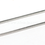 Tarnish Resistant 304 Stainless Steel Square Snake Chains, Soldered, Stainless Steel Color, 1.2mm(CHS-L001-165-1.2mm)