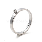 304 Stainless Steel Adjustable Ring Components, Loop Ring Base, Stainless Steel Color, 2mm, Hole: 1.5mm, Inner Diameter: 17mm(STAS-Z091-03P-02)