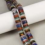 Natural Mixed Stone Beads Strands, Disc, Heishi Beads, Mixed Dyed and Undyed, 9.5~10.5x2.5~3mm, Hole: 0.7mm, about 136pcs/strand, 15.47~15.55''(39.3~39.5cm)(G-G275-C01-01)