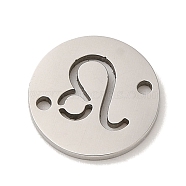 Constellation 201 Stainless Steel Hollow Links, Stainless Steel Color, Leo, 12x1mm, Hole: 1.2mm(STAS-E217-22P-05)
