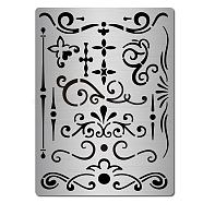 Custom Stainless Steel Cutting Dies Stencils, for DIY Scrapbooking/Photo Album, Decorative Embossing, Matte Platinum Color, Floral Pattern, 19x14cm(DIY-WH0289-006)