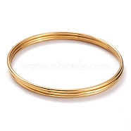 3Pcs Women's Simple Fashion PVD Vacuum Plating 304 Stainless Steel Stackable Buddhist Bangles, Golden, Inner Diameter: 2-5/8 inch(6.56cm), 2mm(BJEW-O182-11G)