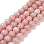 Natural Pink Opal Beads Strands, Faceted(128 Facets), Round, 10mm, Hole: 1.2mm, about 38pcs/strand, 14.96''(38cm)(G-E571-22C)
