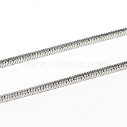 304 Stainless Steel Square Snake Chains, Soldered, Stainless Steel Color, 1.2mm(CHS-L001-165-1.2mm)