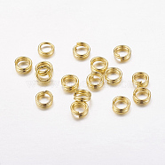 Iron Split Rings, Double Loops Jump Rings, Cadmium Free & Lead Free, Golden, 4x1.4mm, about 3.3mm inner diameter, about 20000pcs/1000g(JRDG4mm)