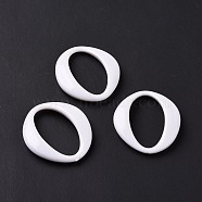 Opaque Acrylic Linking Rings, Irregular Oval, White, 40x35x6.5mm, Inner Diameter: 33.5x18mm, about 178pcs/500g(OACR-P013-27)