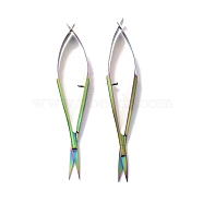 304 Stainless Steel Manicure Scissors, Eyebrow Scissor, Eyebrow Trimmer Eyebrow, Rainbow Color, 12cm(RABO-PW0001-116)