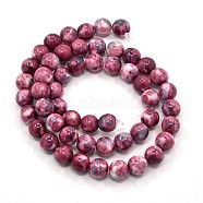 Synthetic Ocean White Jade Beads Strands, Dyed, Round, Indian Red, 8mm, Hole: 1mm, about 52pcs/strand, 15.35 inch(G-L019-8mm-10)
