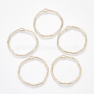 Alloy Pendants, Ring, Light Gold, 35~36x34~35x1.5mm, Hole: 3x1.5mm(PALLOY-S177-16B)