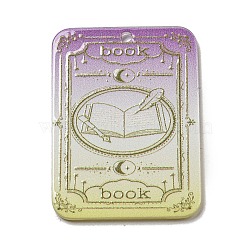 Acrylic Pendants, Recntanle with Tarot, Medium Purple, 40x30x2.5mm, Hole: 2mm(OACR-H117-04C)