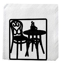 Iron Napkin Holder, Square, Furniture Pattern, 220x90mm(DJEW-WH0020-007)