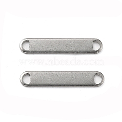 201 Stainless Steel Links/Connectors, Oval, Stamping Blank Tag, Stainless Steel Color, 25x5x1mm, Hole: 3x2mm(STAS-S158-04P)