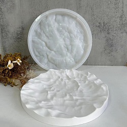 Ocean Wave Effect Flat Round Jewelry Plate DIY Silicone Molds, Storage Molds, Resin Casting Molds, for UV Resin & Epoxy Resin Craft Making, White, 274x34mm, Inner Diameter: 252mm(SIMO-C008-02B)