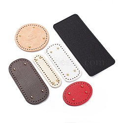 PU Leather Bottom for Knitting Bag, Women Bags Handmade DIY Accessories, Mixed Shapes, Mixed Color, 12.5~30.7x5.2~15.1x0.55~1.05cm, Hole: 5.5mm(FIND-XCP0001-91)