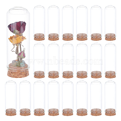 20Pcs Empty Glass Test Tubes, with Cork Stopper, Bead Container, Wishing Bottle, Tube, Clear, 88x30mm(AJEW-BC0006-87)