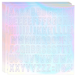 Plastic Laser Stickers,  Self-adhesion Stickers, Letter A~Z, Colorful, 14.1x13x0.02cm, 6sheets/set(DIY-WH0304-261)