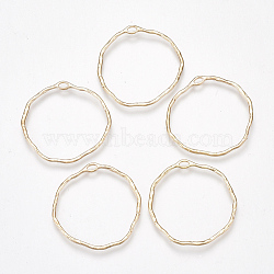 Alloy Pendants, Ring, Light Gold, 35~36x34~35x1.5mm, Hole: 3x1.5mm(PALLOY-S177-16B)
