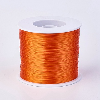 Flat Elastic Crystal String, Elastic Beading Thread, for Stretch Bracelet Making, Dark Orange, 0.7mm, about 546.8 yards(500m)/roll