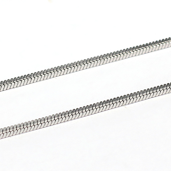 304 Stainless Steel Square Snake Chains, Soldered, Stainless Steel Color, 1.2mm