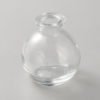 Round Glass Vases Display Decorations, Clear, 69x76mm