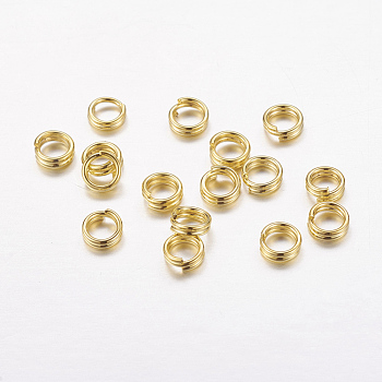 Iron Split Rings, Double Loops Jump Rings, Cadmium Free & Lead Free, Golden, 4x1.4mm, about 3.3mm inner diameter, about 20000pcs/1000g