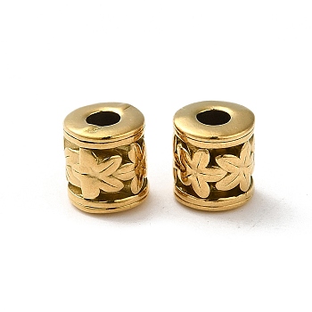 304 Stainless Steel Beads, Column, Real 18K Gold Plated, 7x6.5mm, Hole: 2.8mm