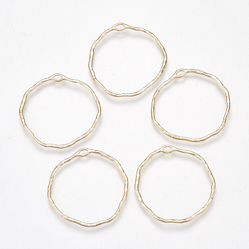 Alloy Pendants, Ring, Light Gold, 35~36x34~35x1.5mm, Hole: 3x1.5mm