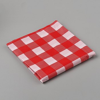 Disposable PE Tablecloths, Tartan Pattern, Rectangle, Red, 2740x1370x0.01mm