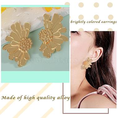 Vintage Flower Stud Earrings for Women Alloy Enamel Half Flower Stud Earrings Summer Earrings Boho Beach Floral Stud Earrings Jewelry Gifts for Women(JE1095A)-3