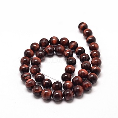 Natural Red Tiger Eye Round Bead Strands(G-G735-11-8mm)-2