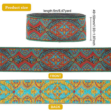 Ethnic 5M Style Embroidery Polycotton Ribbons(OCOR-FG0001-42A)-2