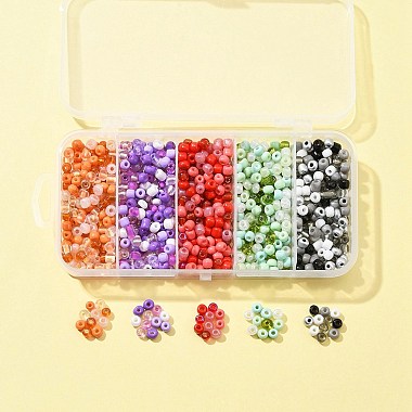 Perles de rocaille en verre de couleurs intérieures opaques et transparentes de style 90g 5(SEED-FS0001-15B)-7