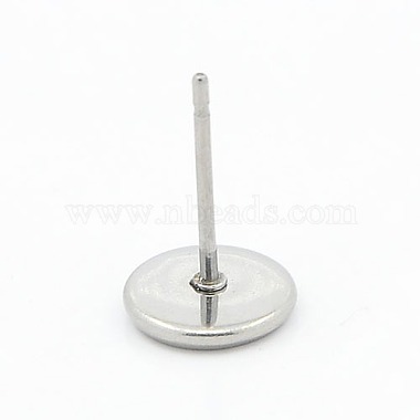 304 Stainless Steel Flat Round Stud Earring Settings(STAS-I017-01)-2