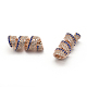 Brass Micro Pave Grade AAA Cubic Zirconia Tube Beads(X-ZIRC-G100-33RG-NR)-1
