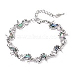 Sea Horse Natural Abalone Shell/Paua Shell Link Bracelets for Women(FS5984-2)