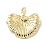 Rack Plating Brass Pendants, Long-Lasting Plated, Lead Free & Cadmium Free, Ginkgo Leaf Charms, Real 18K Gold Plated, 27x29x4mm, Hole: 3.5x5mm(KK-G515-35G)