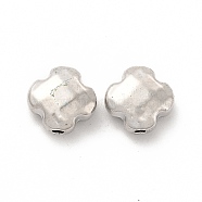 Alloy Beads, Long-Lasting Plated, Cadmium Free & Lead Free, Cross, Platinum, 10x10x5mm, Hole: 1.5mm(PALLOY-E024-01P)
