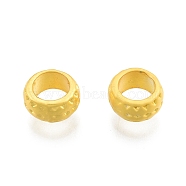 Alloy European Beads, Large Hole Beads, Rondelle, Matte Gold Color, 7.5x3.5mm, Hole: 4.5mm(FIND-A017-29MG)