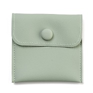 PU Imitation Leather Jewelry Storage Bags, with Iron Snap Buttons, Square, Dark Sea Green, 7.7x7.9x1cm(ABAG-A009-03A-01)