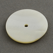 Natural Sea Shell Beads, Disc/Flat Round, Heishi Beads, Seashell Color, 8x1.5mm, Hole: 1mm(SSHEL-R024-8mm)