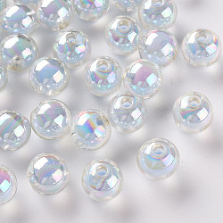 Transparent Acrylic Beads, Bead in Bead, AB Color, Round, Cornflower Blue, 9.5x9mm, Hole: 2mm(X-TACR-S152-15B-SS2113)