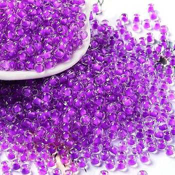 Glass Bead, Inside Colours, Round Hole, Round, Dark Orchid, 4x3mm, Hole: 1.4mm, 7650pcs/pound