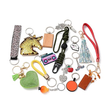 10Pcs Keychains, Mixed Styles, Mixed Color, 6~39.5cm