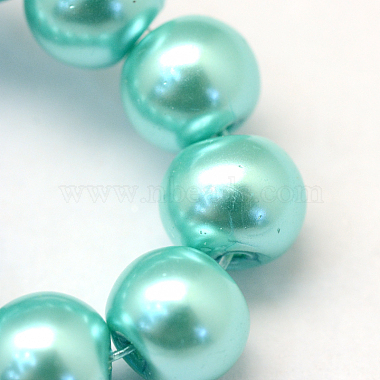 Baking Painted Pearlized Glass Pearl Round Bead Strands(HY-Q003-6mm-65)-3